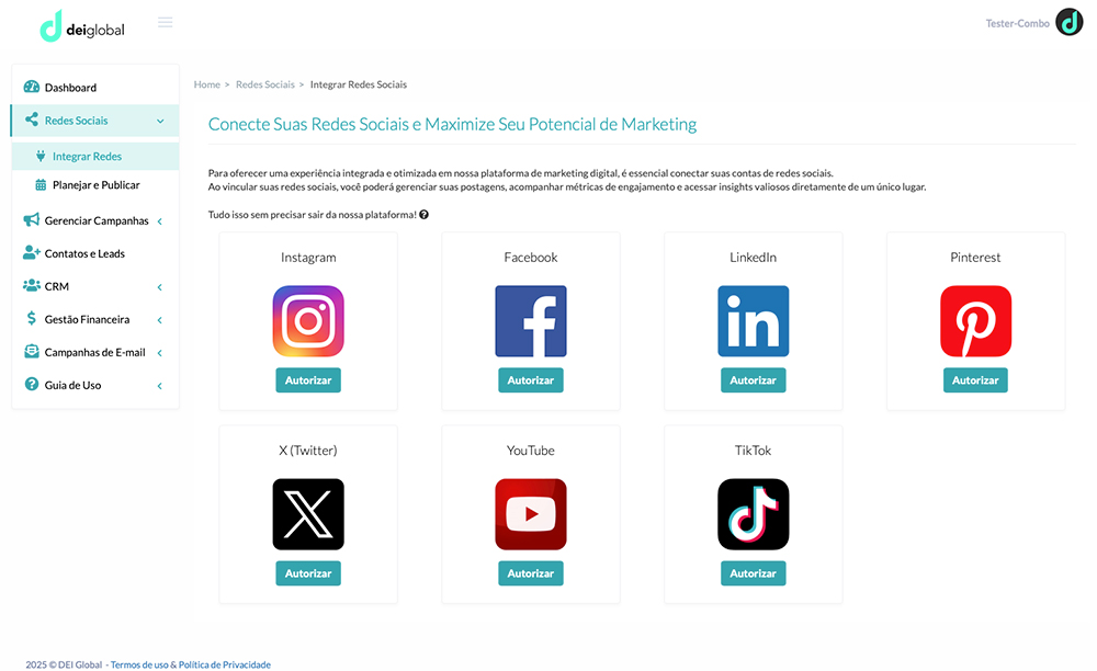 Integrar Redes Sociais