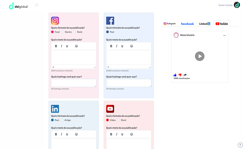Uma linguagem adaptada para cada rede social